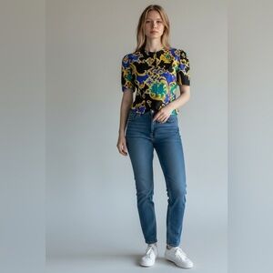 Vintage Adrianna Papell 100% Silk Button Down Blouse Size 8